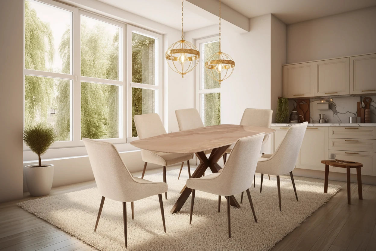 Jaden 1.8 Pura stone top dining table with spider legs REDUCED to €299.95 ! Collect at warehouse or pay delivery charge by World Furniture