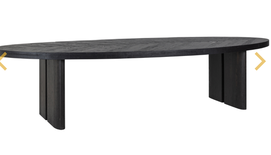 Langan oversized recycles oak dining table in dark coffee 330 cm