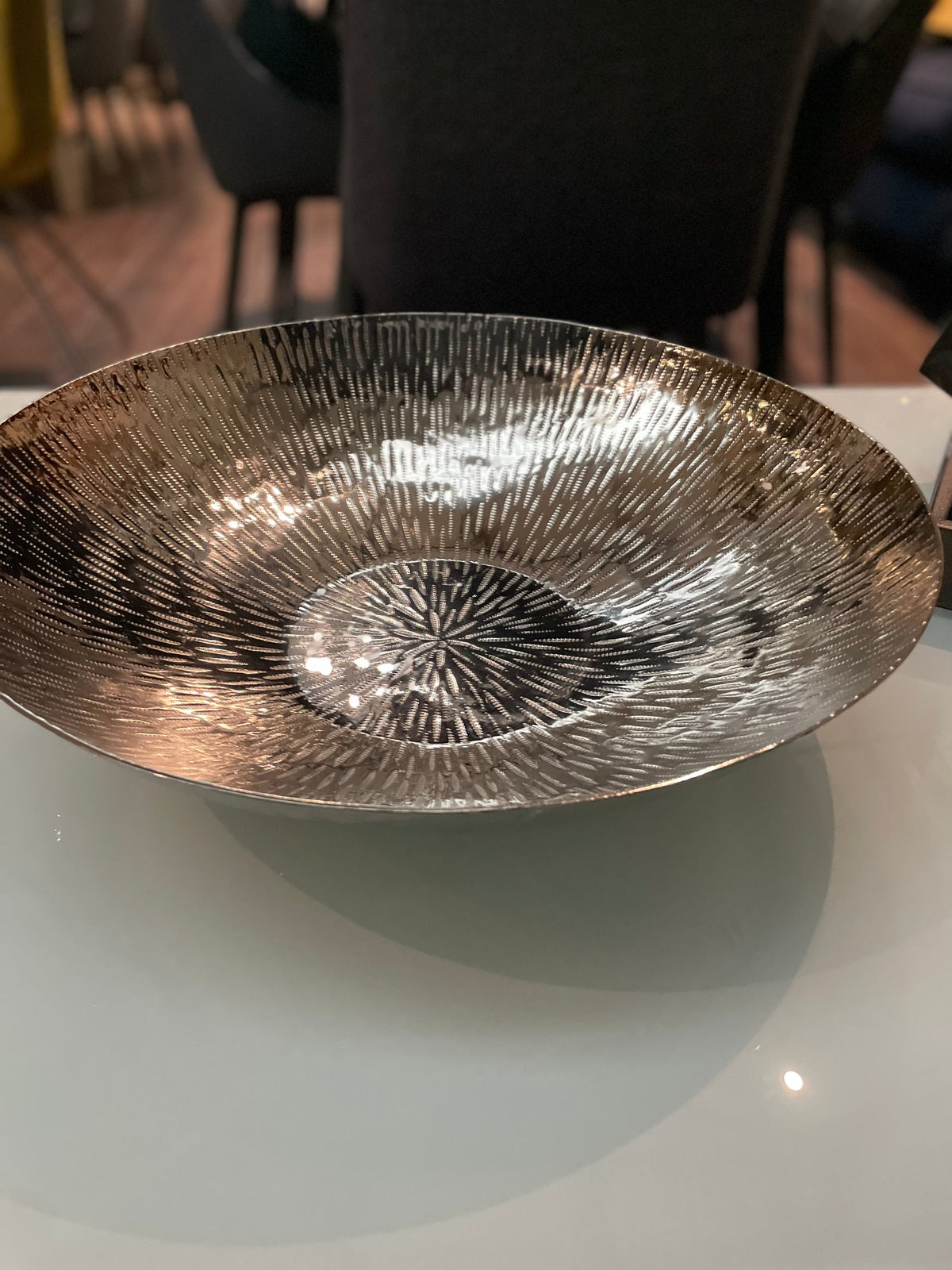 Large nickel bowl fabulous kitchen counter for fruit etc less than half price clearance in store pick up only