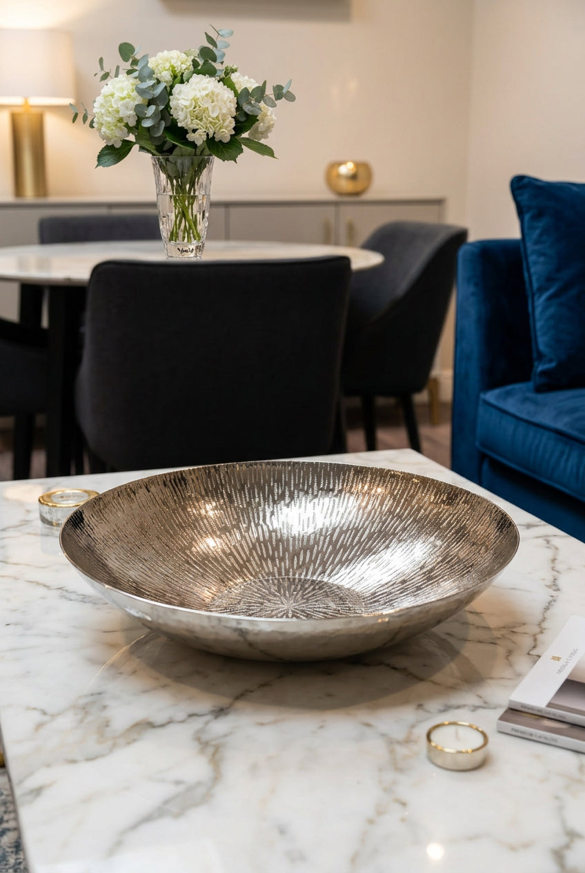 Large nickel bowl fabulous kitchen counter for fruit etc less than half price clearance in store pick up only