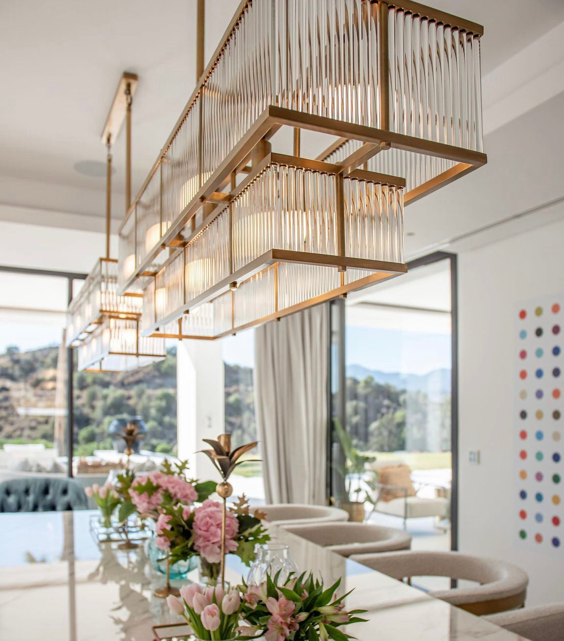 Le Marais Long chandelier by Eichholtz