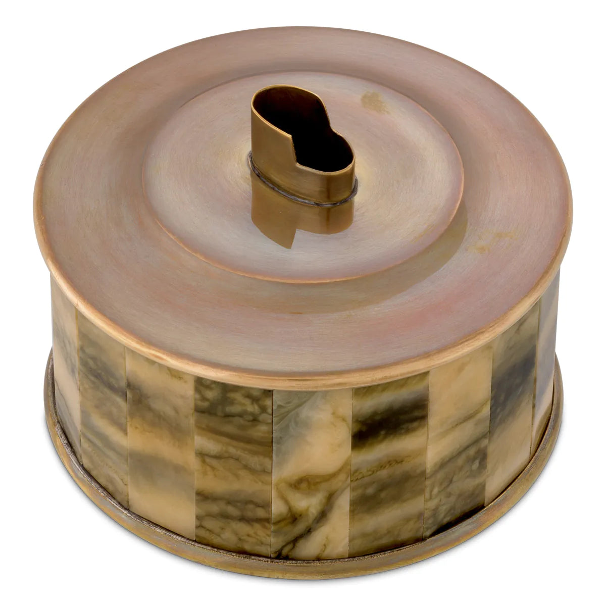 Lighter holder Bonham Vintage brass finish | faux horn by Eichholtz. Less 50% last one