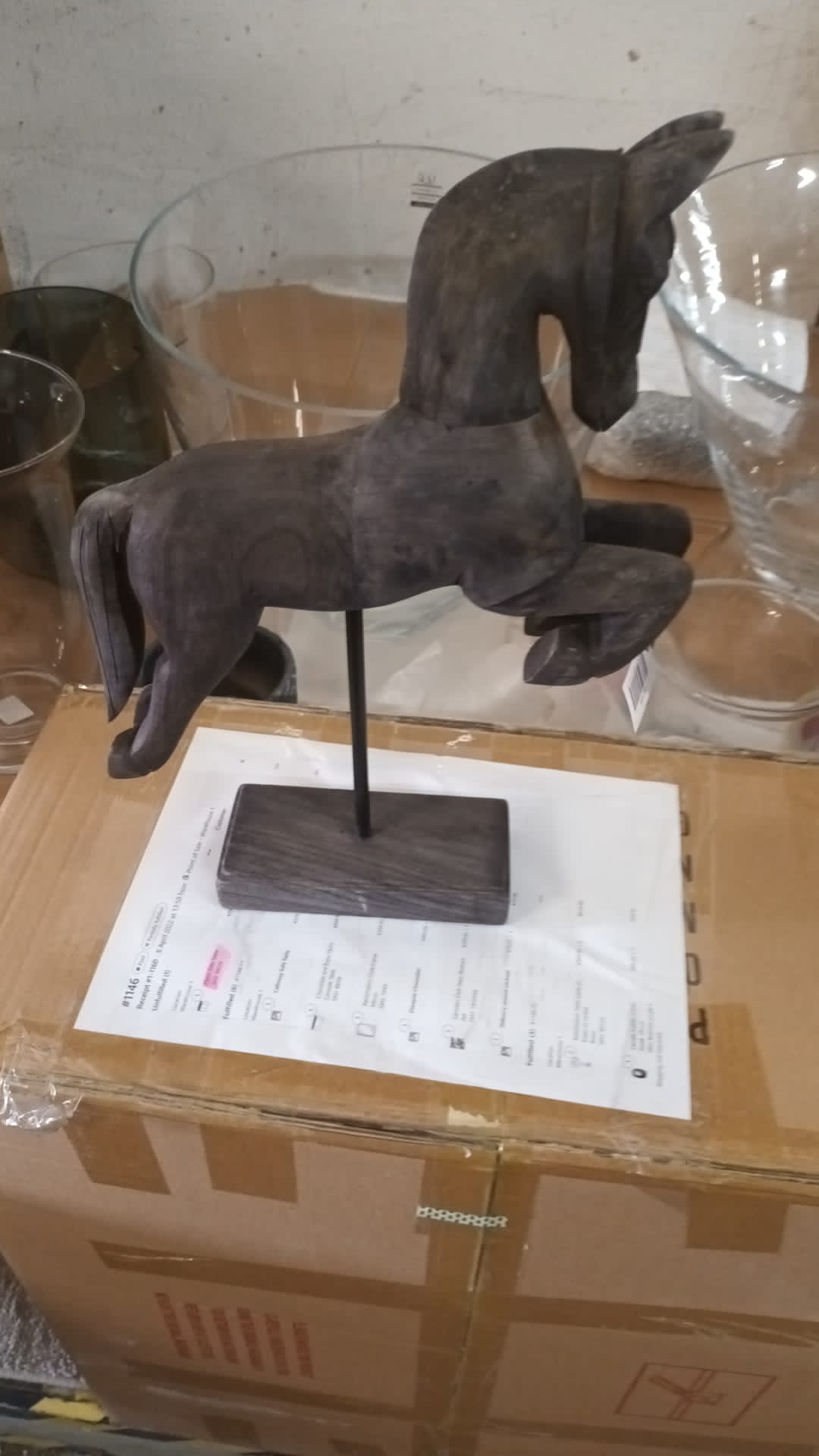 Mango Wood Horse Sculpture