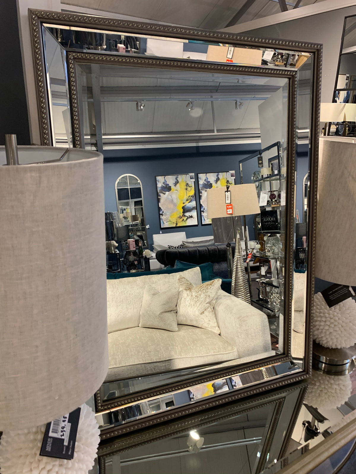Mercer Beaded Mirror Large - Reduced to clear