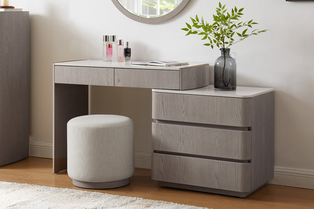 Mondi Dressing Table with 5 Drawer Chest Washed Oak