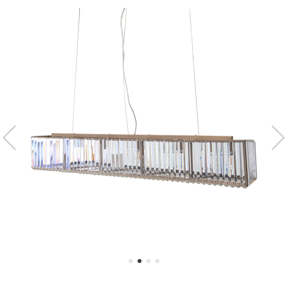 Panora long crystal and brushed bronze chandelier