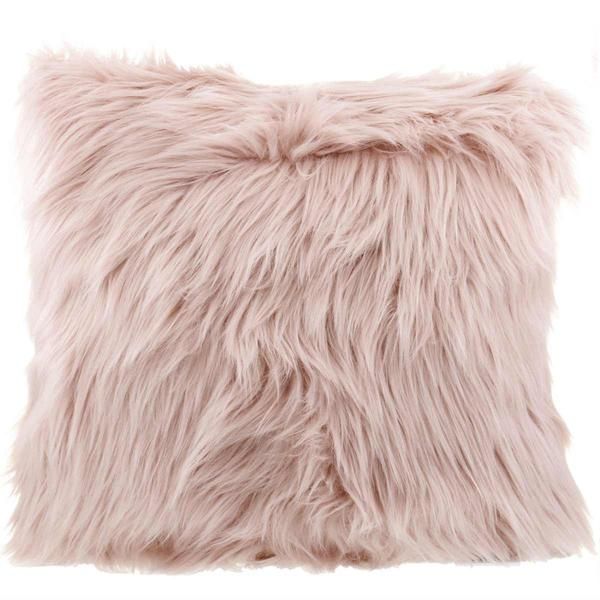 Pink fluffy shaggy scatter cushion Collect or pay postage