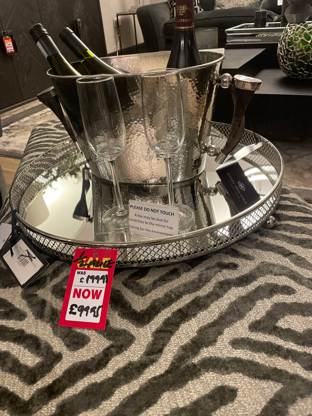 Rushford large Round Silver Tray half price