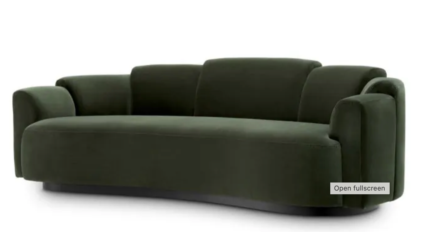 Sofa Marbella L Torrin green velvet by Eichholtz.