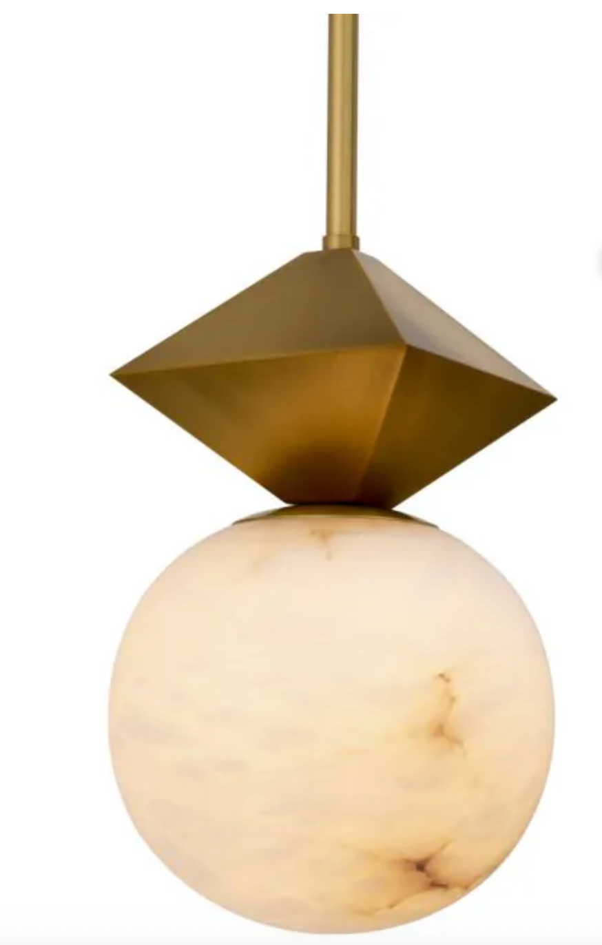 Pendant Elko Antique brass finish | alabaster by Eichholtz