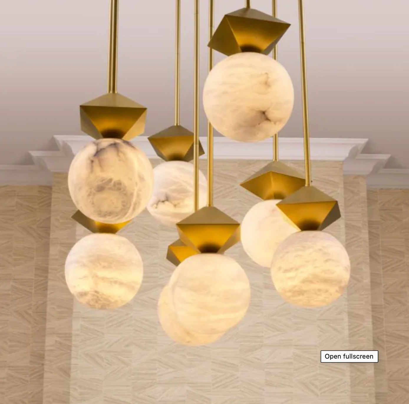 Pendant Elko Antique brass finish | alabaster by Eichholtz
