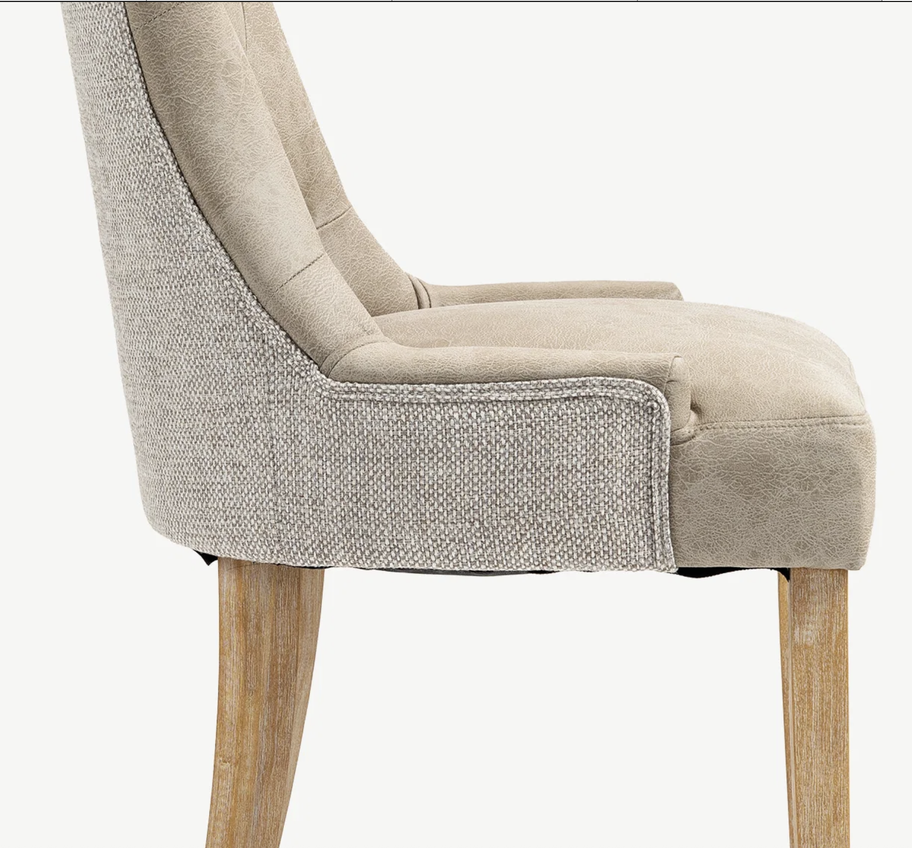 Geri dining chair mink PU and chenille ( POA) by balmoral