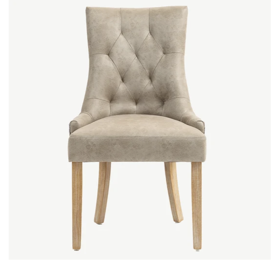 Geri dining chair mink PU and chenille ( POA) by balmoral