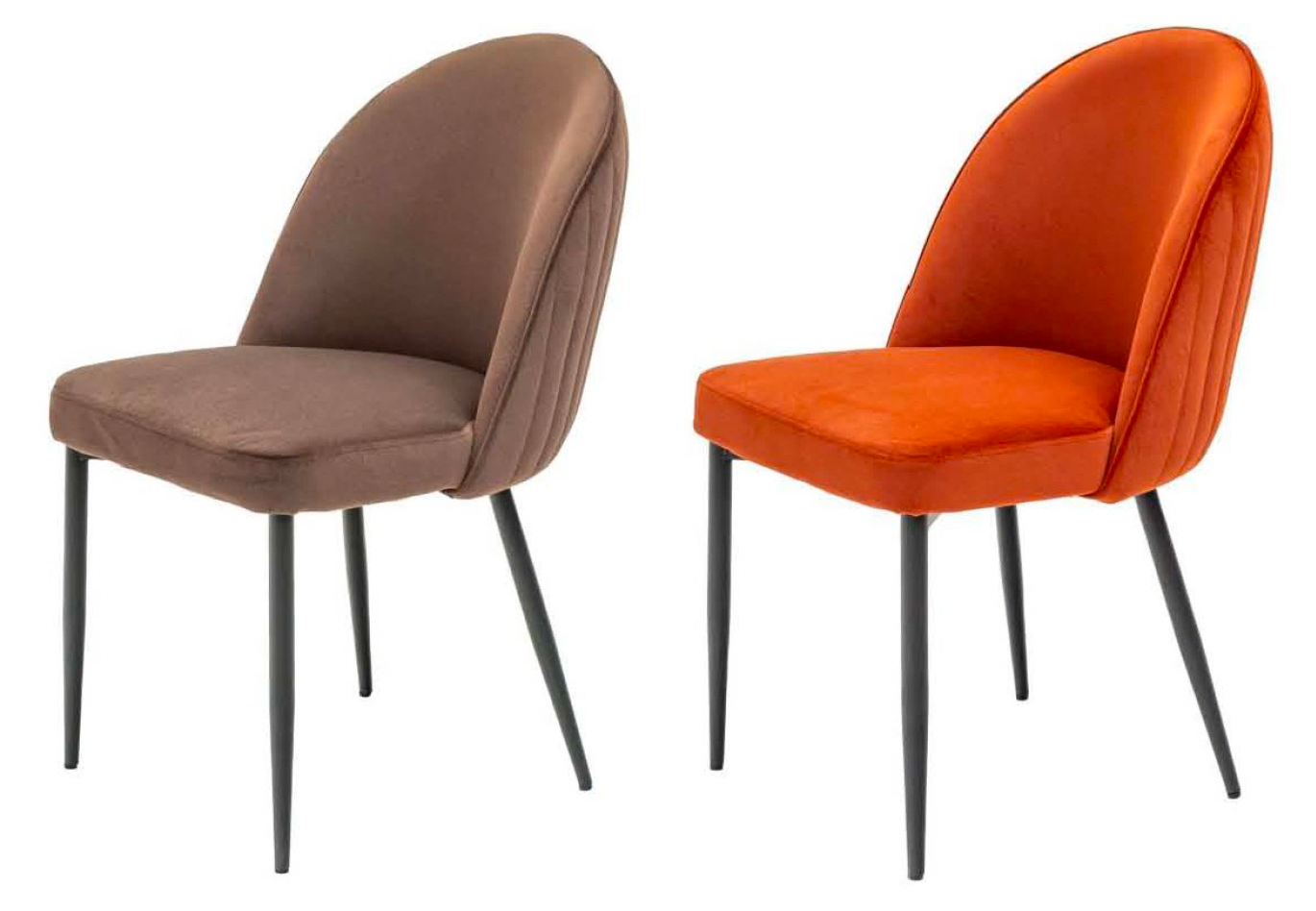 contemporary dining chairs in rust or brown velvet by world furniture
