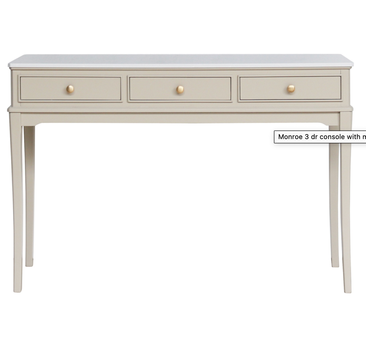 Marilyn 3 dr console with marble top stone by tara
