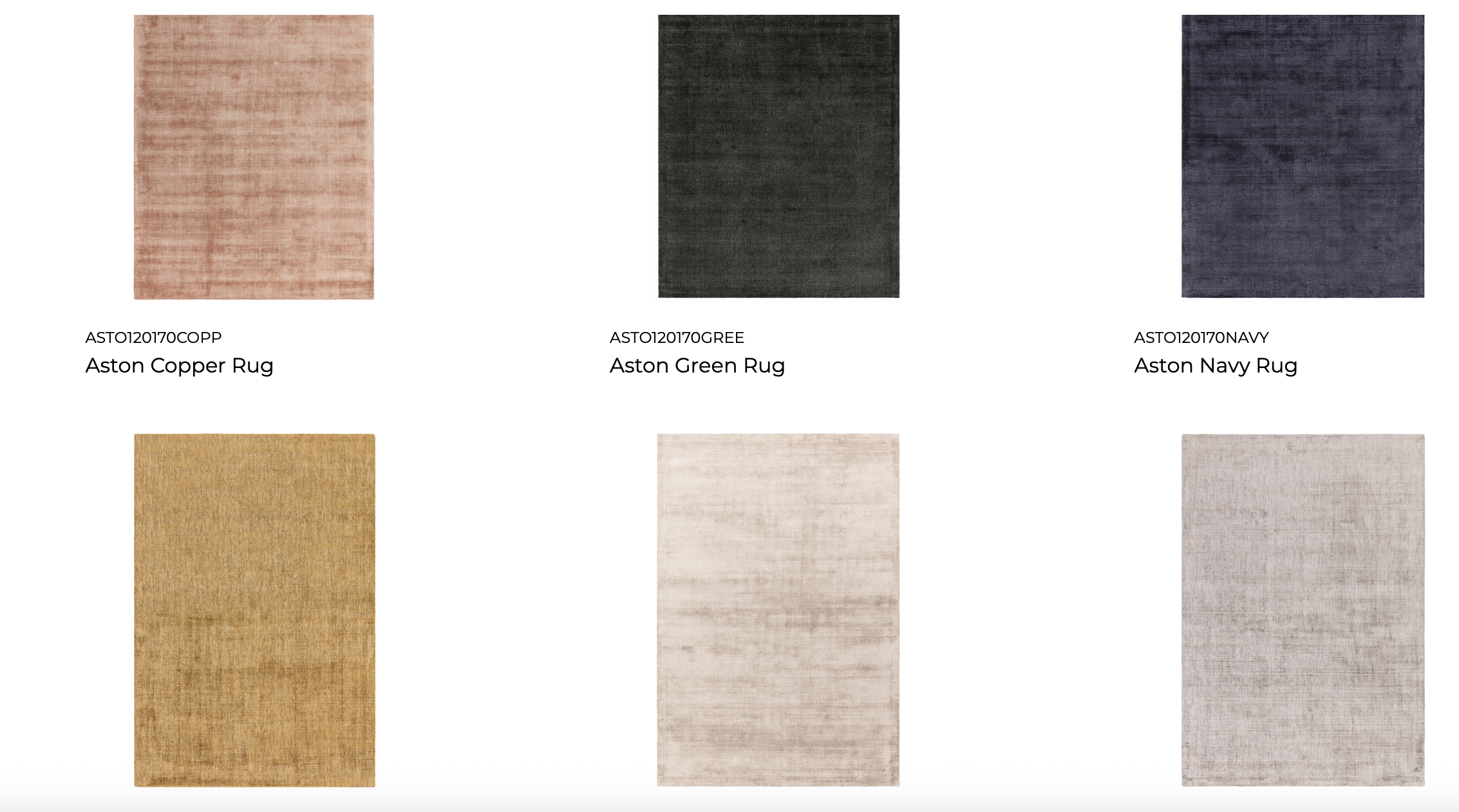Aston Hand Looomed Viscose Rug available in 6 colours