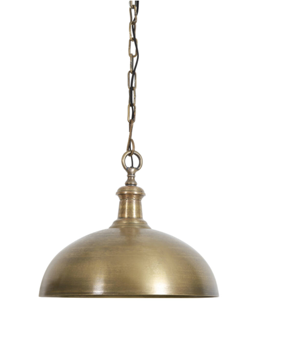 Hanging Demi lamp in raw bronze reduced