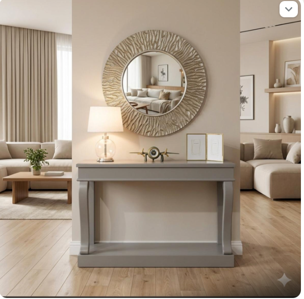 Samuel Savoy Scroll Console Table with Antiqued Mirror Top 140 cm