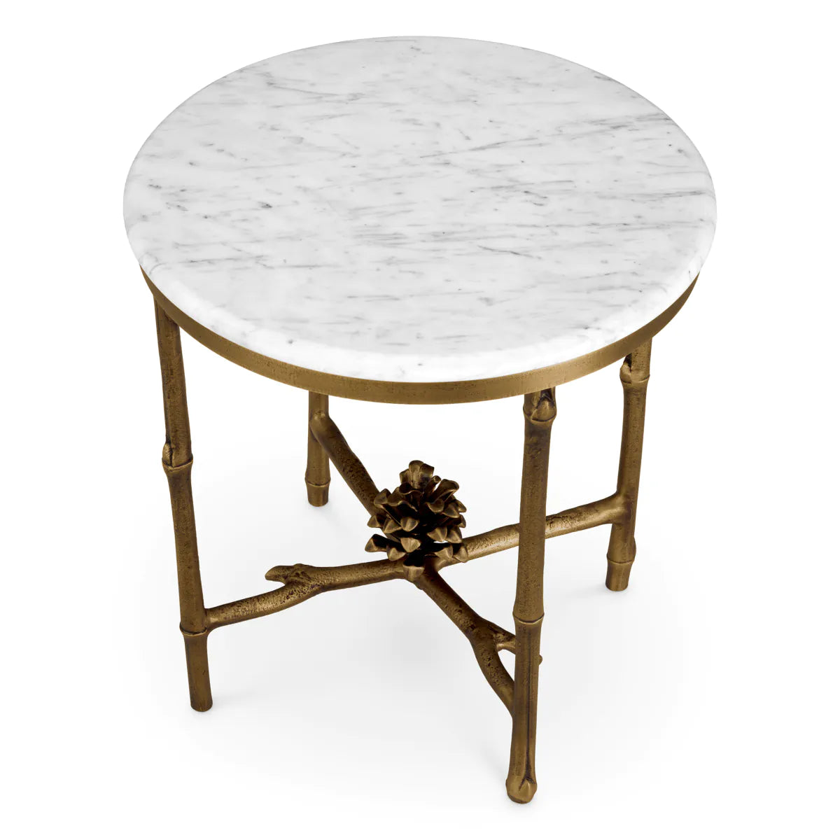 Side Table Pigna Vintage brass w marble by Eichholtz