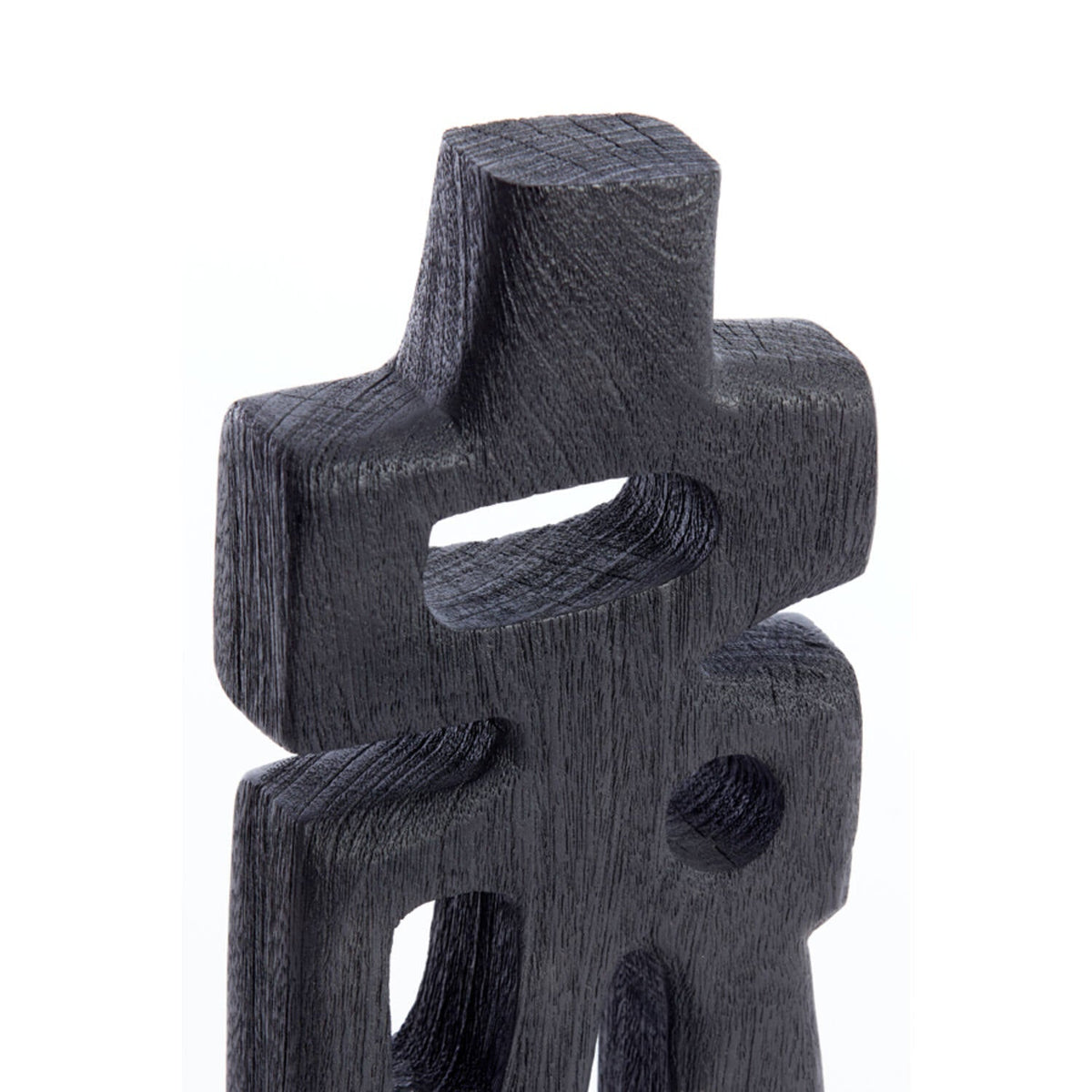 Silvia Wood Matt Black Ornament