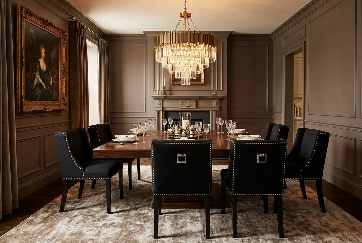 St James executive black dining chairs by Eichholtz Ex-Display by Eichholtz