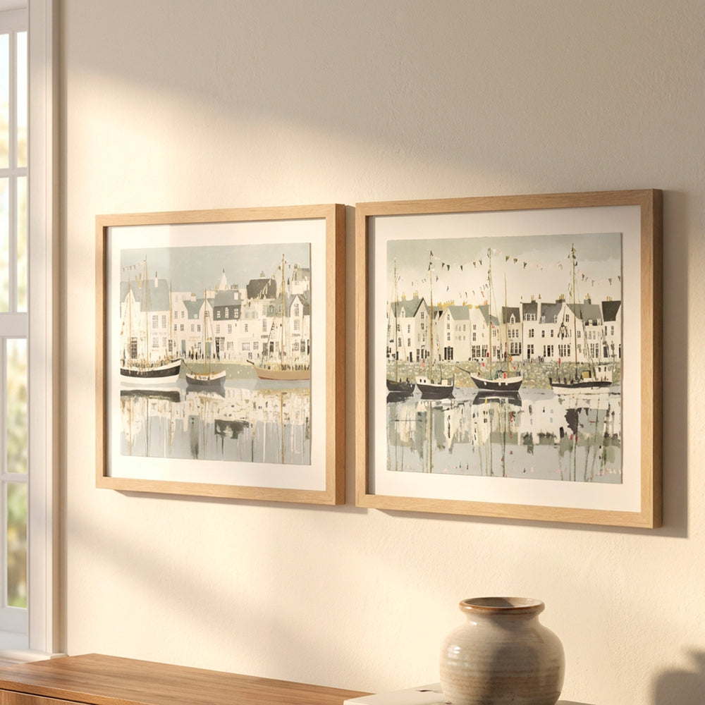 Framed print harbour life/dockside by tara