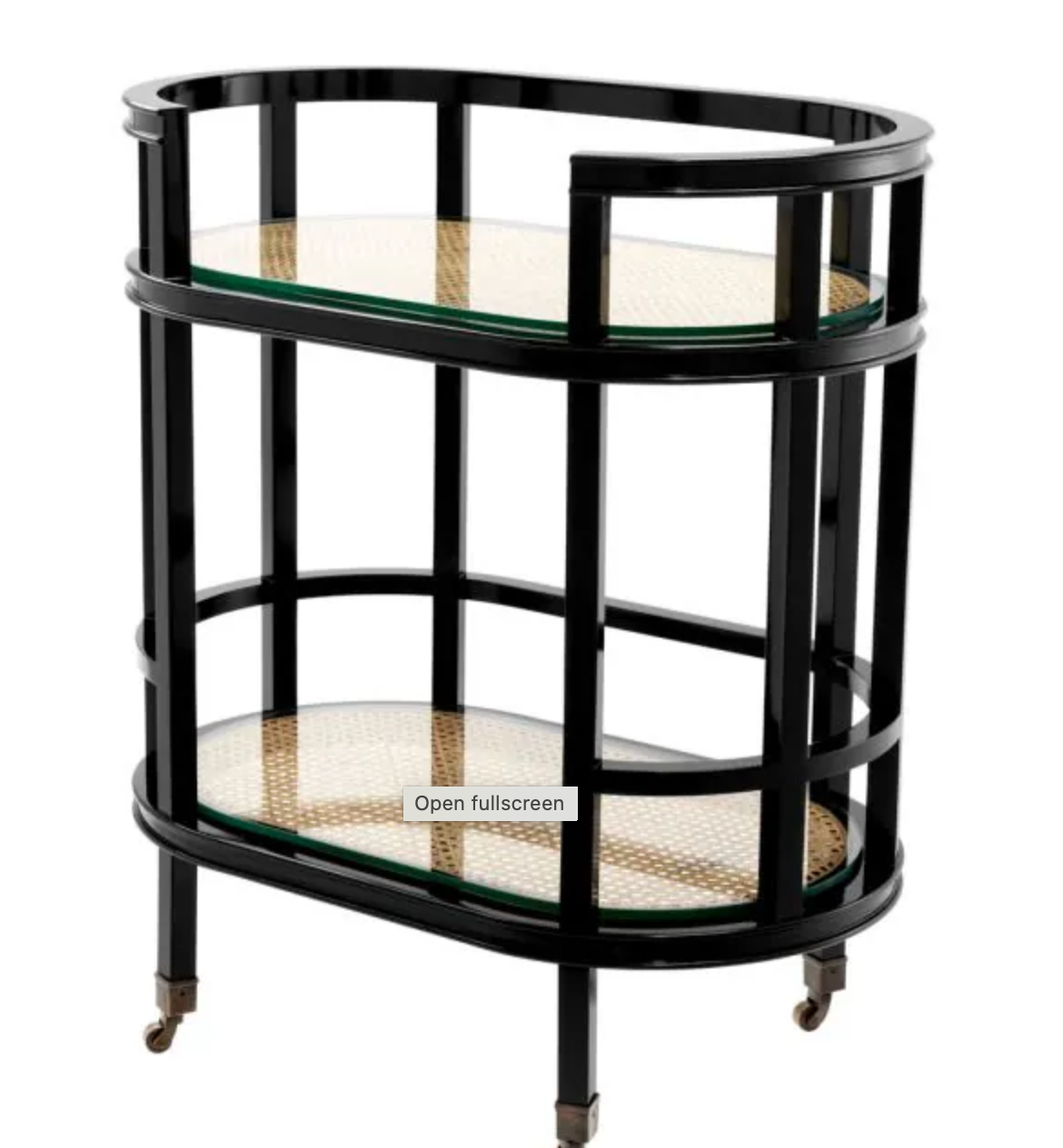 Trolley Bahamas Black finish | natural cane By Eichholtz