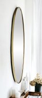 Aida Long oval mirror in gold or silver-Renaissance Design Studio