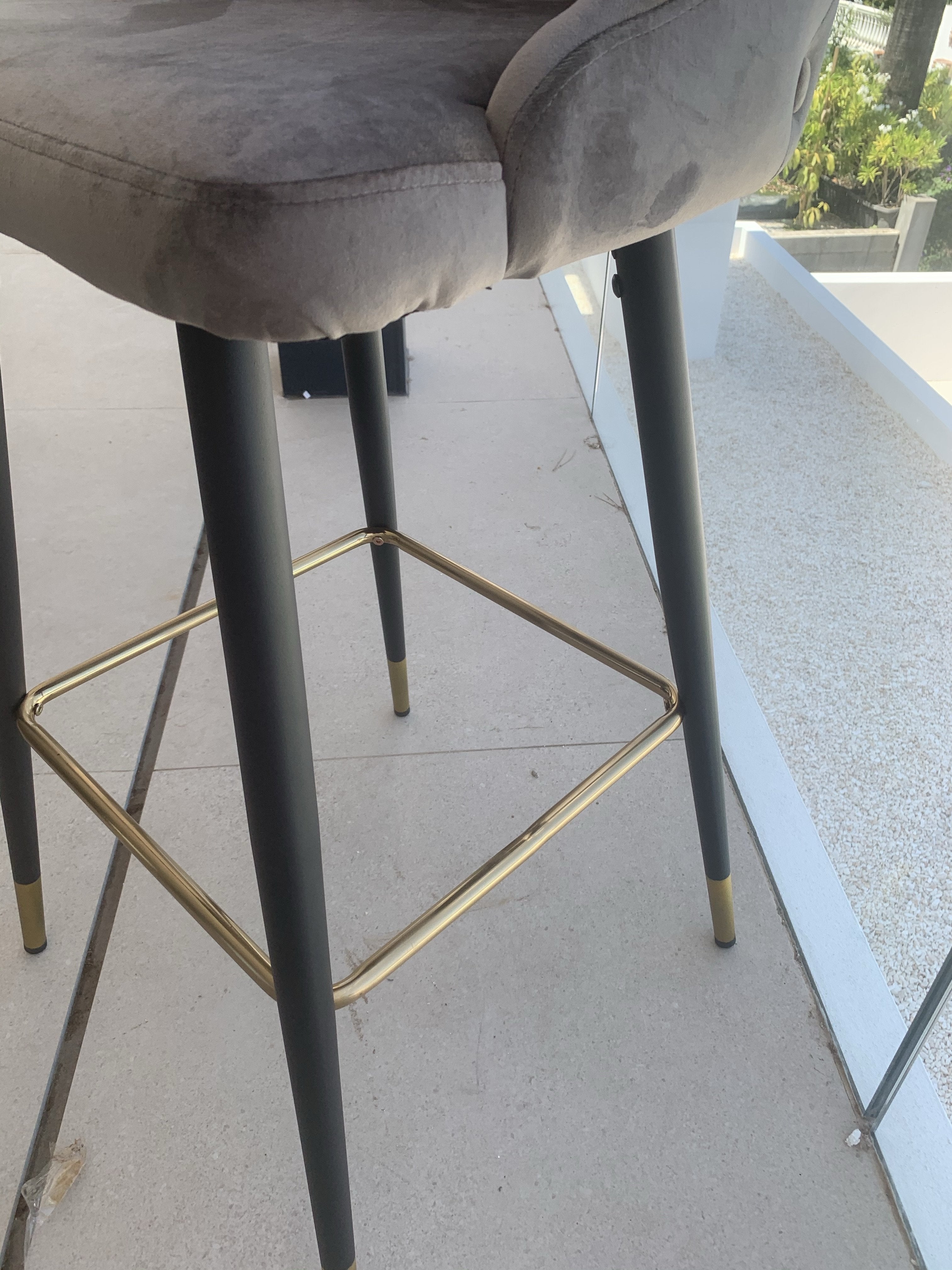 Airmani khaki velvet bar stools Special half sale price Instore purchase only-Renaissance Design Studio