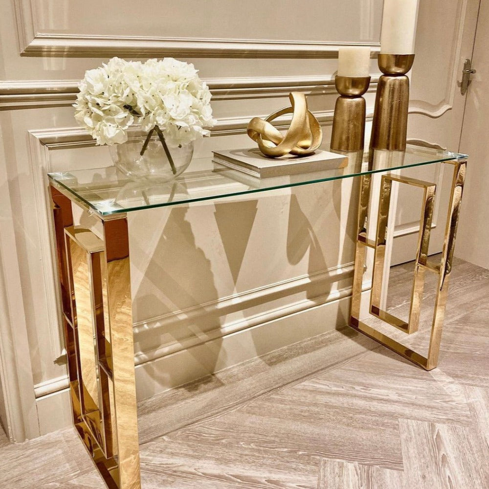 Alannah Console Table gold REDUCED NETT-Console table-Renaissance Design Studio