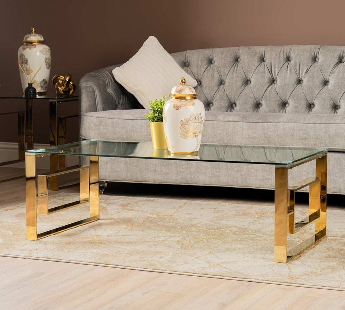 Alannah gold coffee table. reduced today. NETT-Gold coffee table-Renaissance Design Studio