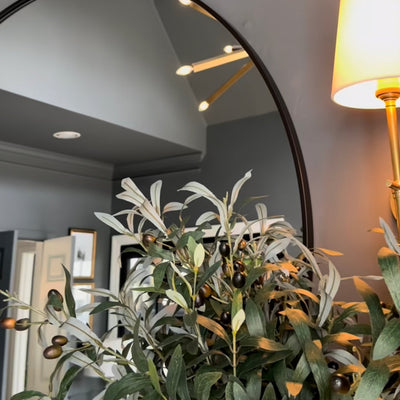 Alex AS  round Contemporary mirrors black 100 to 120 cm reduced