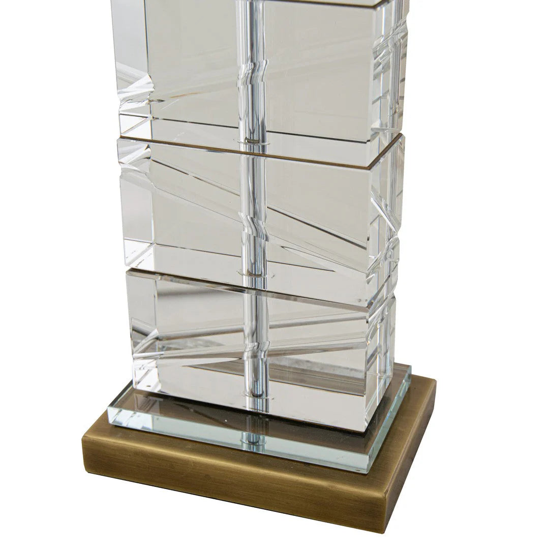 Alice Antique Brass and Clear Crystal Table Lamp by RV Astley-Renaissance Design Studio