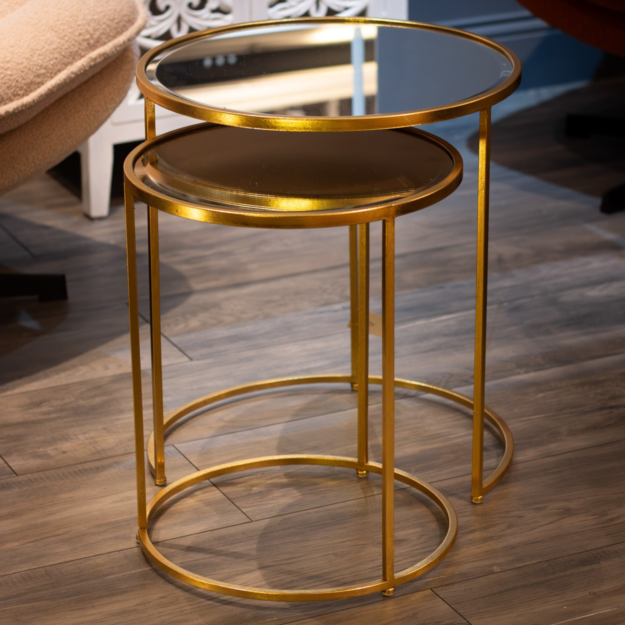 Avery Set Of Gold Side Tables-Renaissance Design Studio