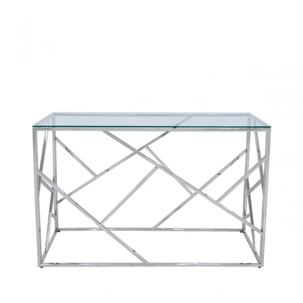 Allure Console Table In Chrome-Renaissance Design Studio