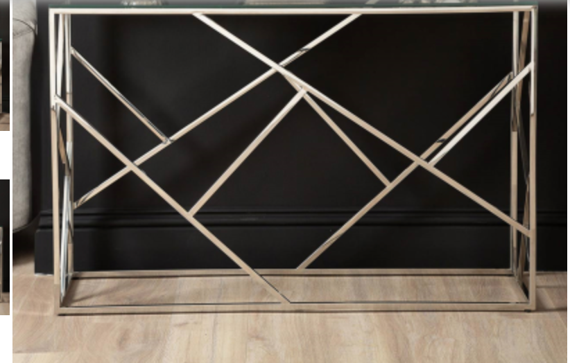 Allure console table in silver chrome REDUCED last 1-Renaissance Design Studio