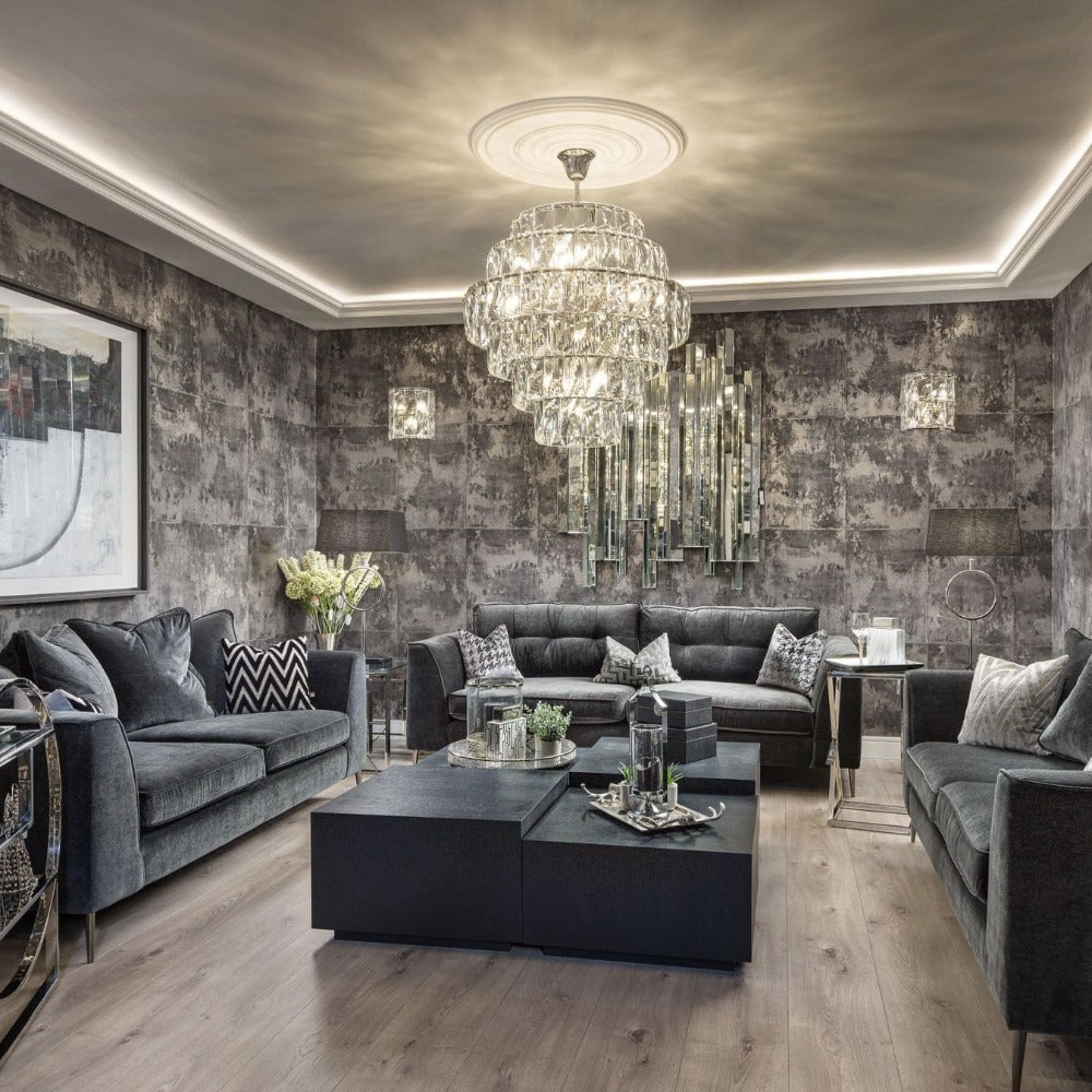 Amazone Large 6 tier Crystal Chandelier by Eichholtz Ex Dislay-Renaissance Design Studio