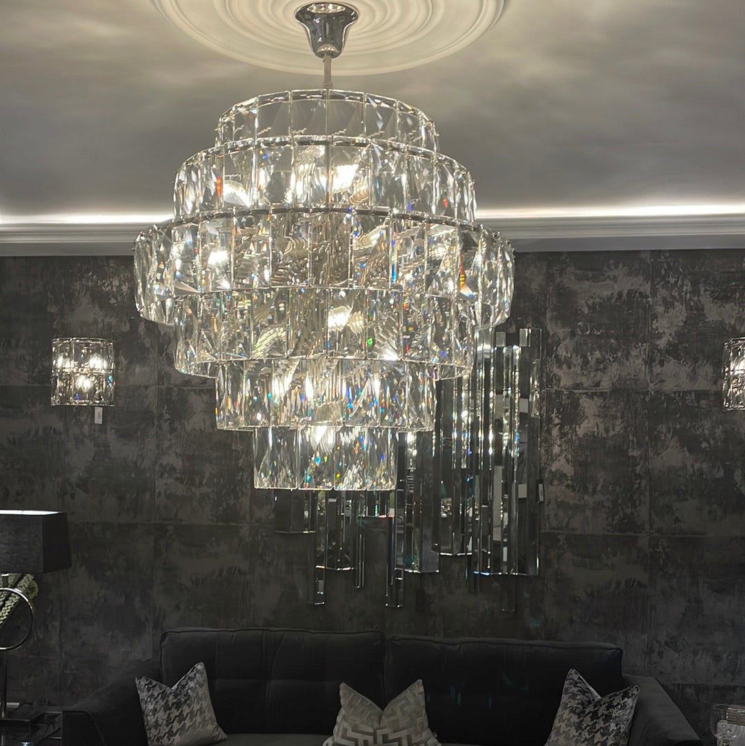 Amazone Large 6 tier Crystal Chandelier by Eichholtz Ex Dislay-Renaissance Design Studio