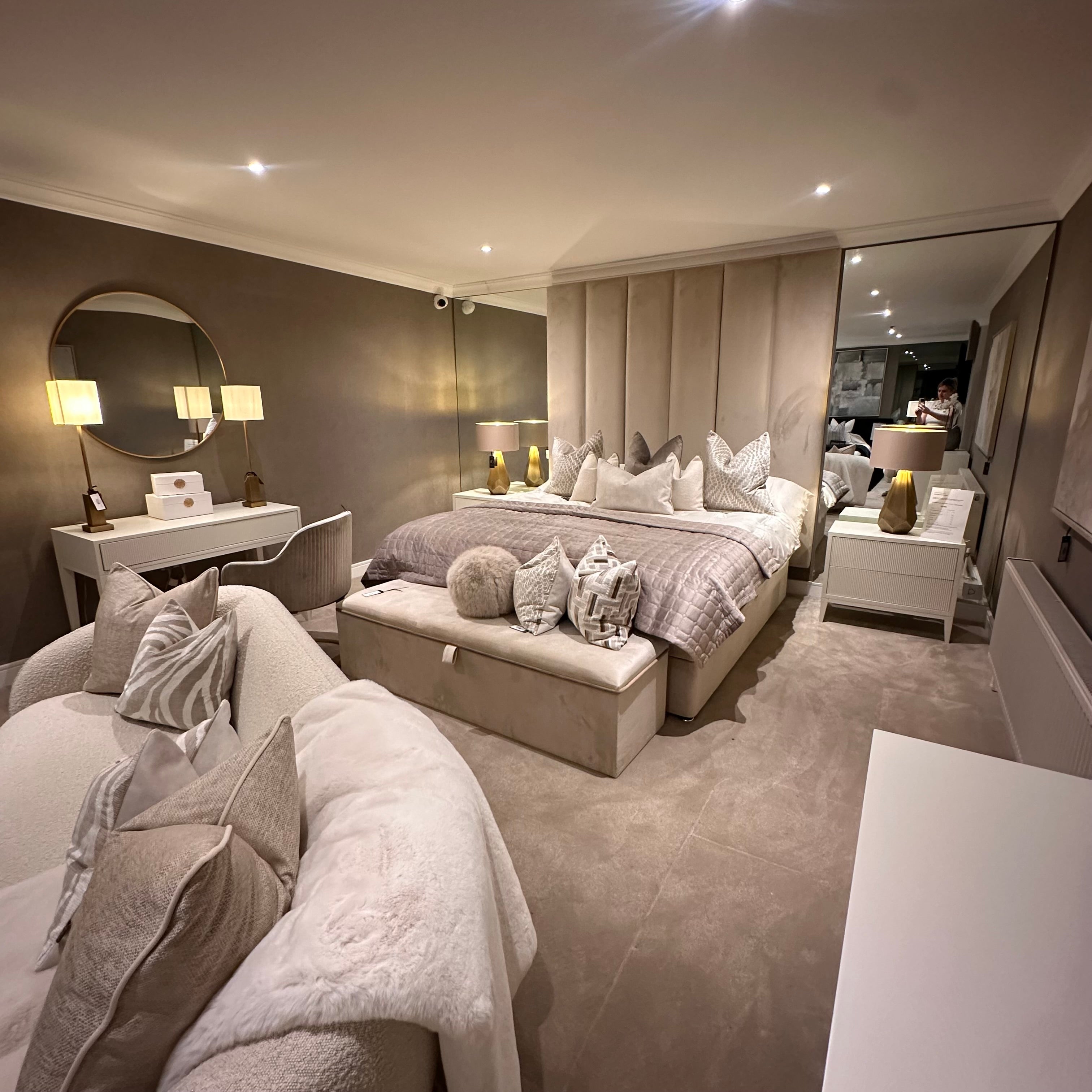 Amur White or Grey Dressing Table reduced-Renaissance Design Studio