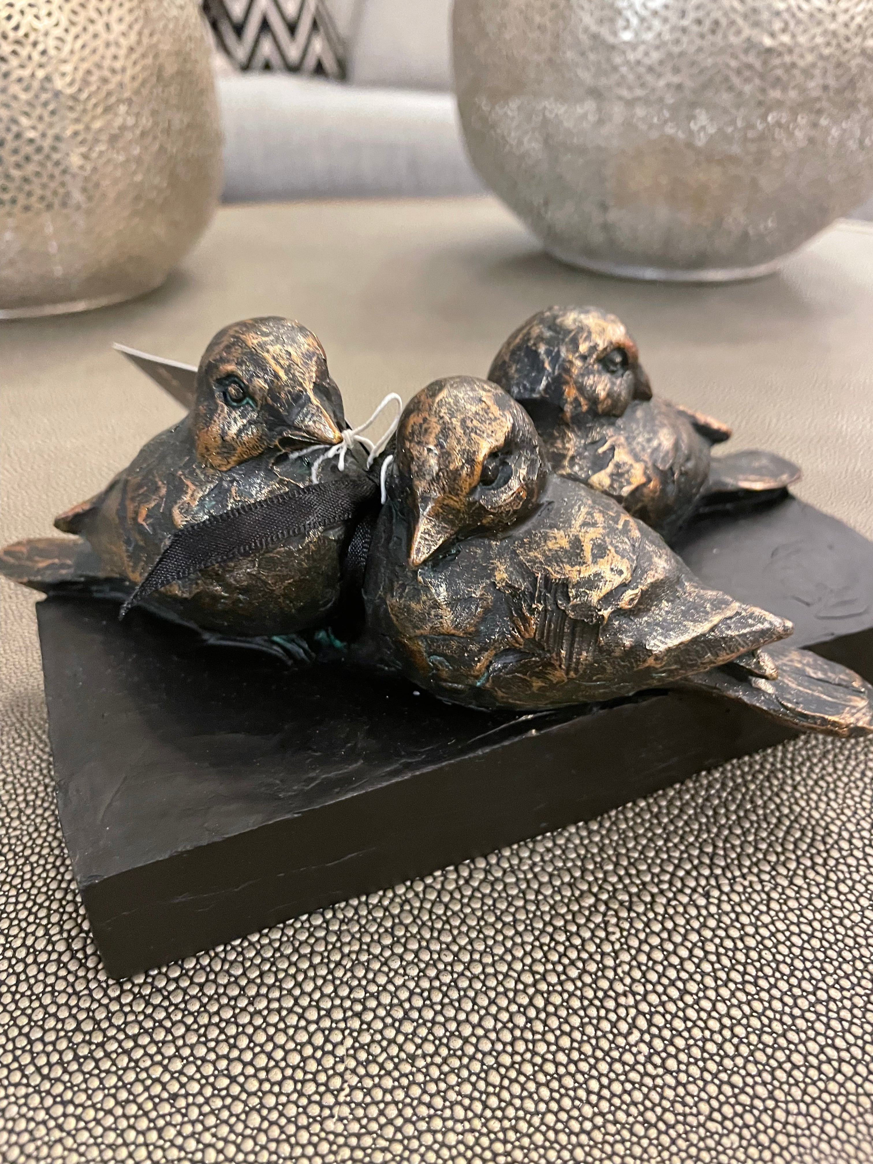 Antique Bronze Bird Sculpture by Libra Interiors ideal gift reduced-Renaissance Design Studio