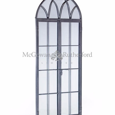 ANTIQUED LEAD GREY IRON 180 cm TALL ARCH WINDOW DISTRESSED FINISH METAL MIRROR save €100