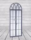Antiqued Lead Grey Iron Tall Arch Window Metal Mirror-Renaissance Design Studio