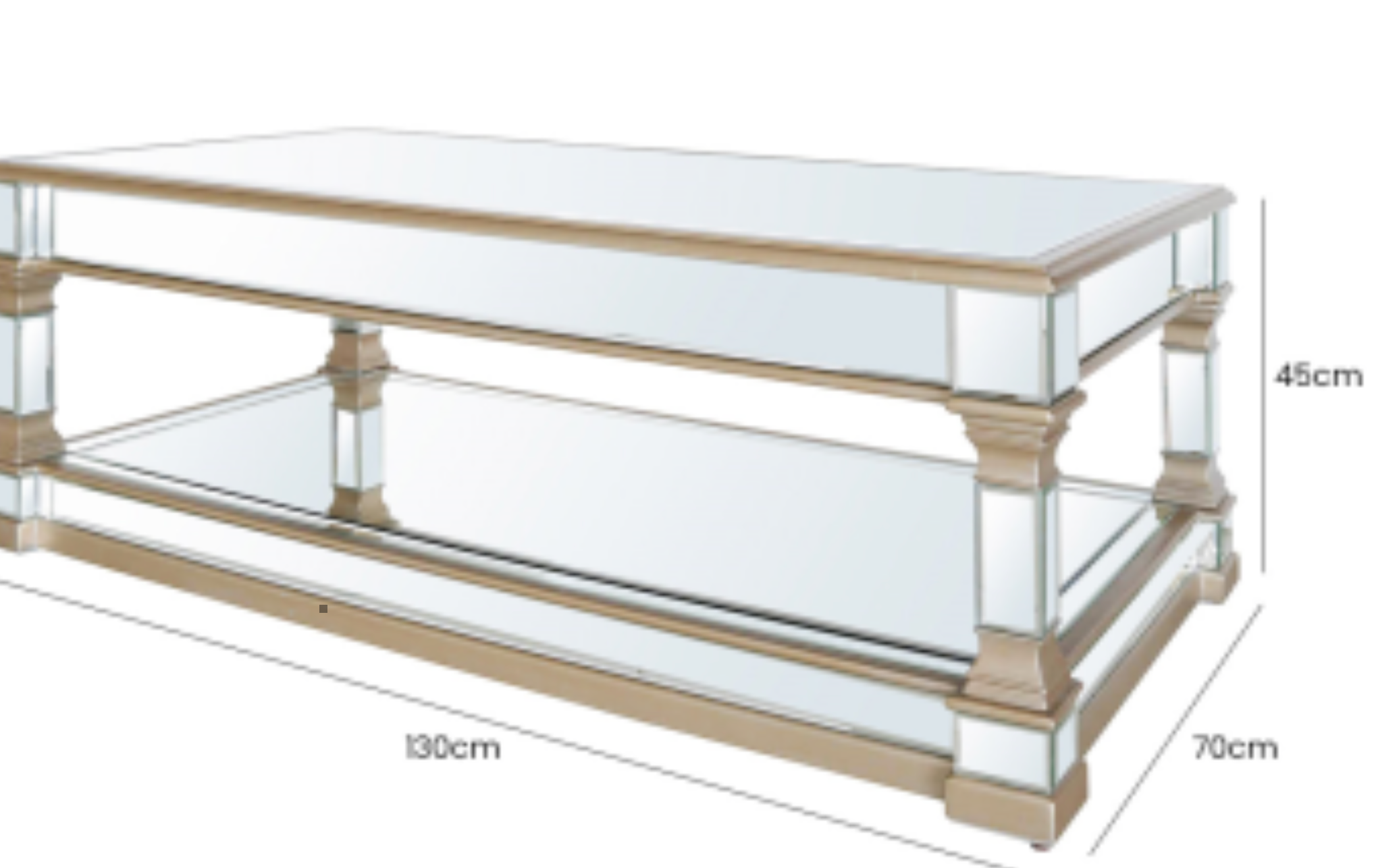 Apollo Mirrored Large Coffee Table 130cm-Renaissance Design Studio