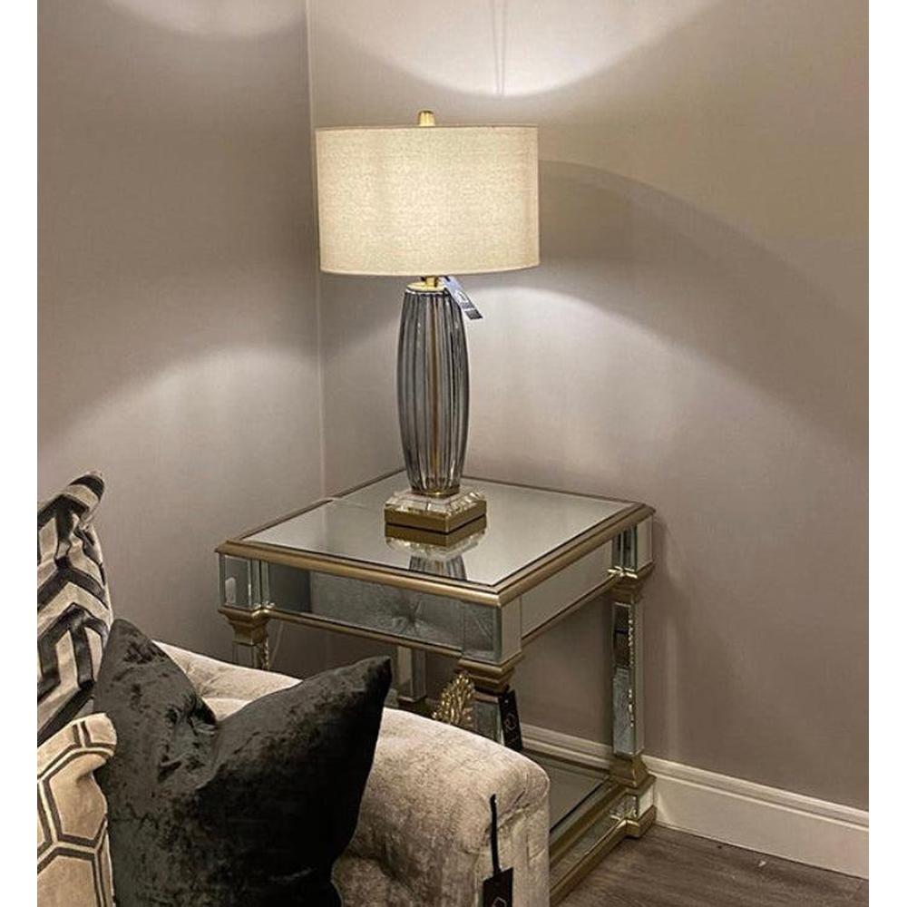 Appian Smoked glass Rib table Lamp clearance deal-Renaissance Design Studio
