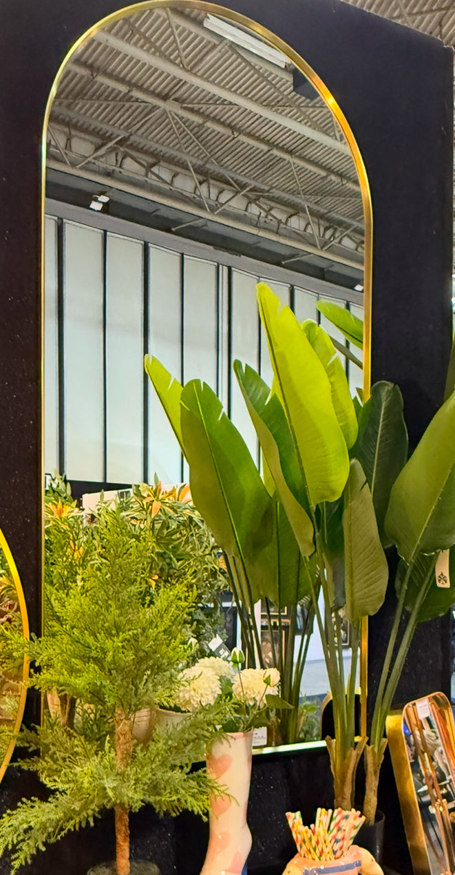 Arch large slim framed mirror x large 155 x 75 cm in gold on special offer-arch top mirror-Renaissance Design Studio