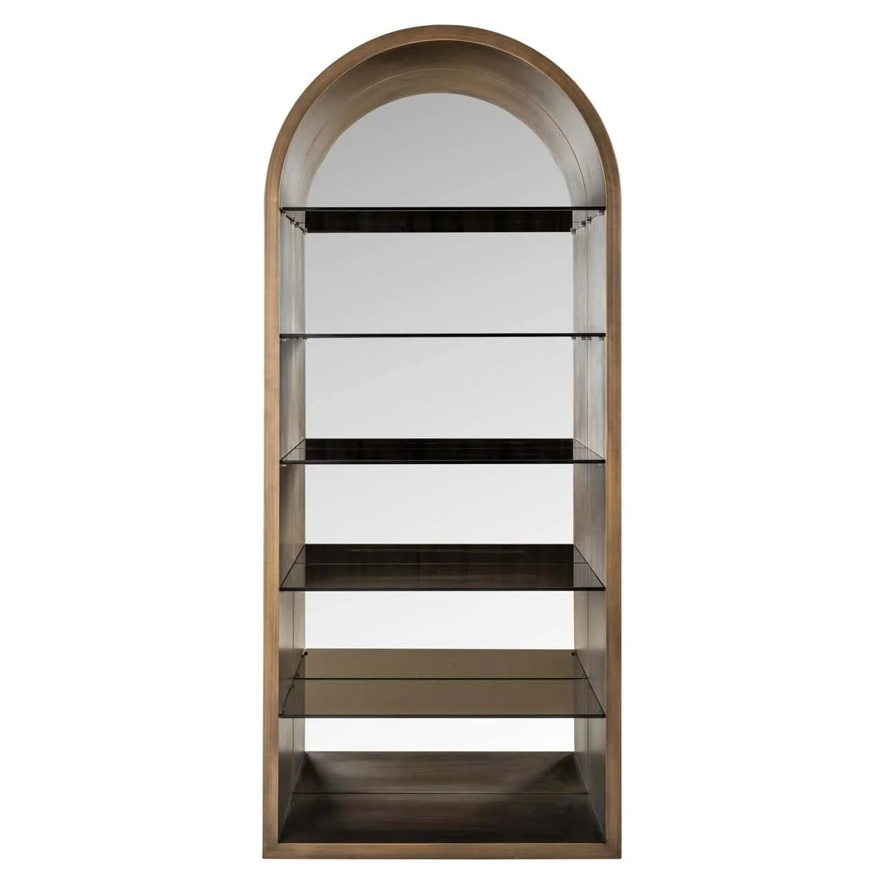 Arched display cabinet Bowie brushed gold-Renaissance Design Studio