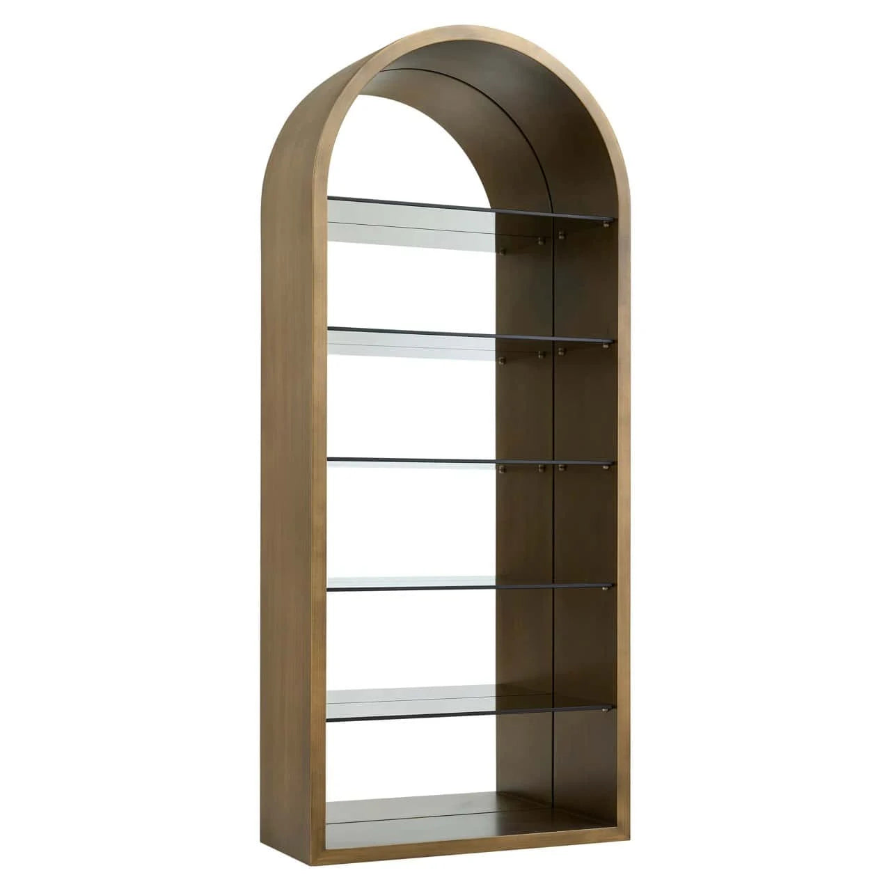 Arched display cabinet Bowie brushed gold-Renaissance Design Studio