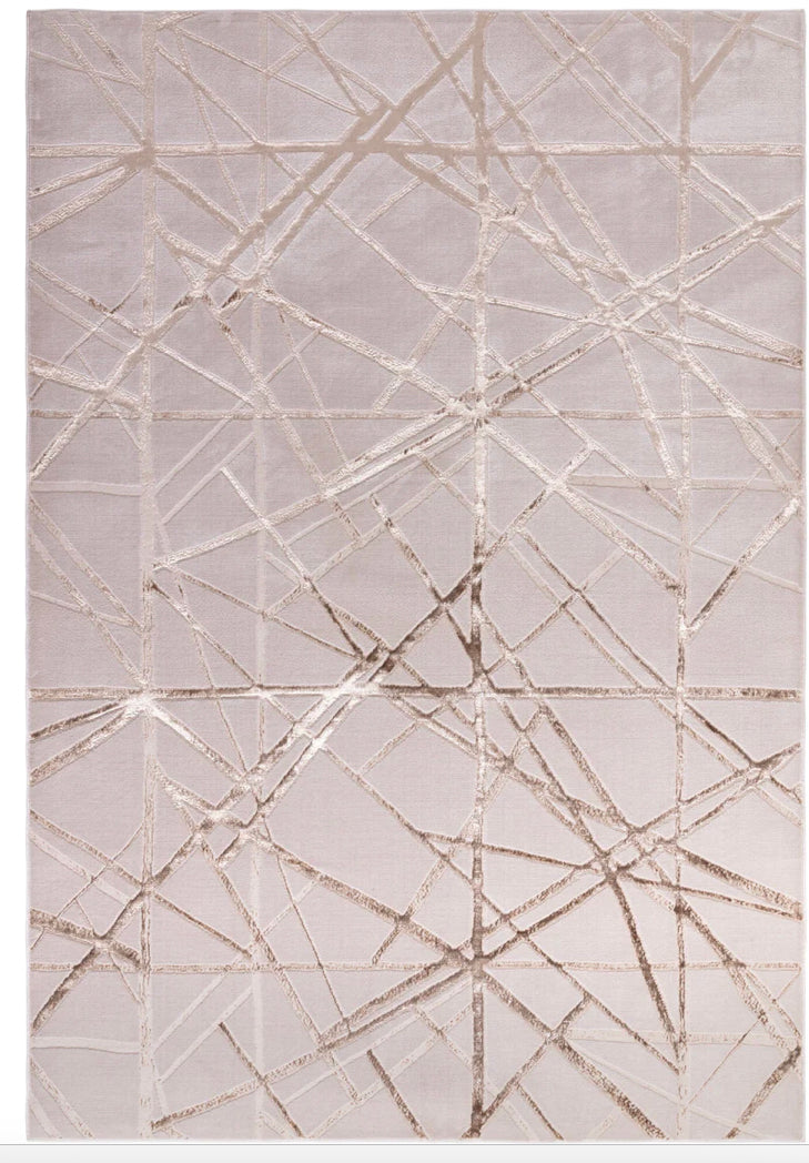 Aria Mica Cream Plus Gold Tones Rug-Renaissance Design Studio