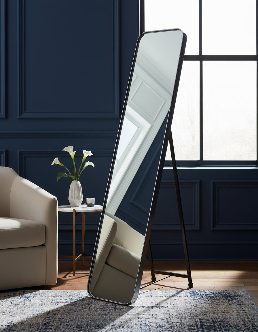 Arlene Dressing Mirror With Stand & Fittings To Hang 150cm-Renaissance Design Studio