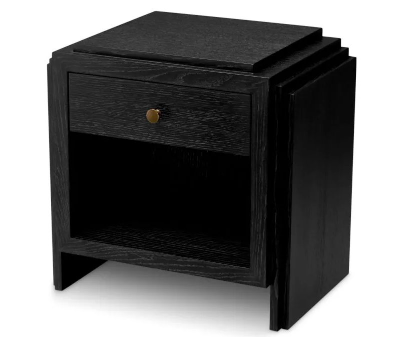 Art Deco Nightstand Charcoal by Eichholtz-Renaissance Design Studio